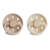 Set van 2 moon phase latex fopspeen - 6-18 m - cream / croissant